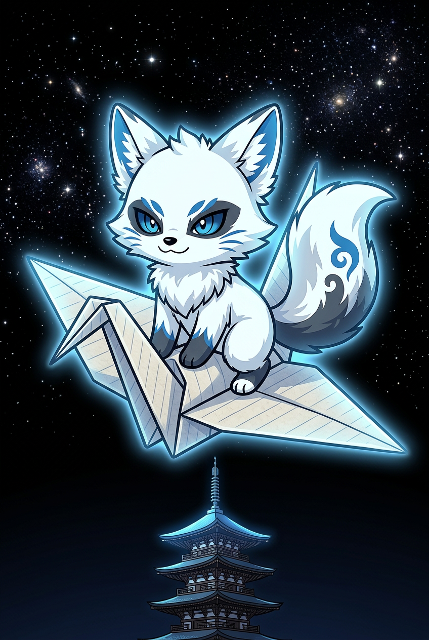 $KITSUNE fox artwork — Paper Crane